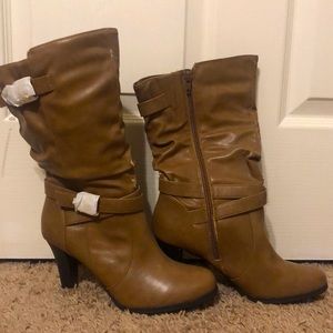 Tan heeled boots